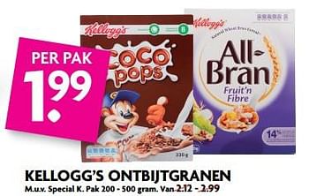 Aanbiedingen Kellogg`s ontbijtgranen - Kellogg's - Geldig van 27/08/2017 tot 02/09/2017 bij Deka Markt
