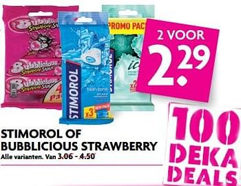 Aanbiedingen Stimorol of bubblicious strawberry - Huismerk - Deka Markt - Geldig van 27/08/2017 tot 02/09/2017 bij Deka Markt