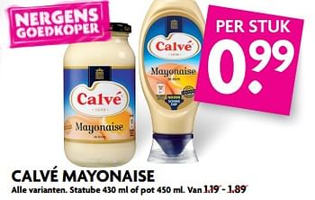 Aanbiedingen Calvé mayonaise - Calve - Geldig van 27/08/2017 tot 02/09/2017 bij Deka Markt