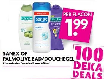 Aanbiedingen Sanex of palmolive bad-douchegel - Huismerk - Deka Markt - Geldig van 27/08/2017 tot 02/09/2017 bij Deka Markt