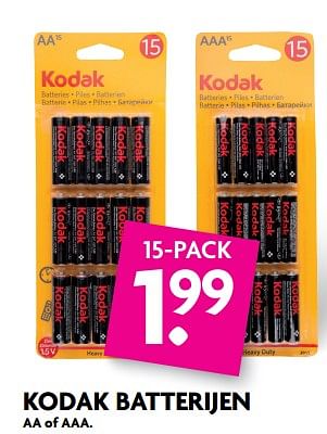 Aanbiedingen Kodak batterijen aa of aaa - Kodak - Geldig van 27/08/2017 tot 02/09/2017 bij Deka Markt