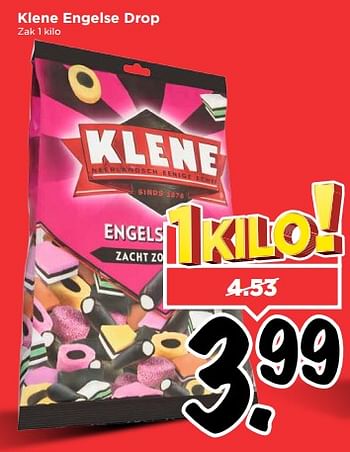 Aanbiedingen Klene engelse drop - Klene - Geldig van 27/08/2017 tot 02/09/2017 bij Vomar