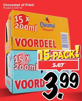 Aanbiedingen Chocomel of fristi - Huismerk Vomar - Geldig van 27/08/2017 tot 02/09/2017 bij Vomar