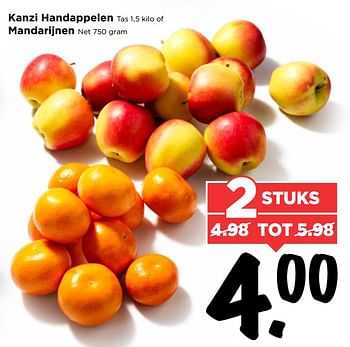 Aanbiedingen Kanzi handappelen,mandarijnen - Huismerk Vomar - Geldig van 27/08/2017 tot 02/09/2017 bij Vomar