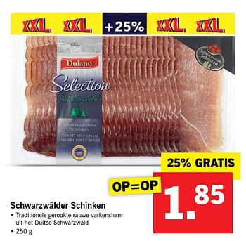 Aanbiedingen Schwarzwälder schinken - Dulano - Geldig van 27/08/2017 tot 03/09/2017 bij Lidl