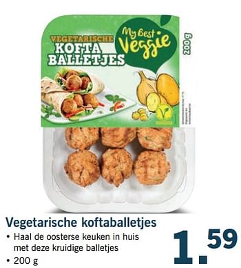 Aanbiedingen Vegetarische koftaballetjes - My Best Veggie - Geldig van 27/08/2017 tot 03/09/2017 bij Lidl