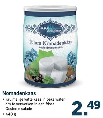 Aanbiedingen Nomadenkaas - 1001 Delights - Geldig van 27/08/2017 tot 03/09/2017 bij Lidl
