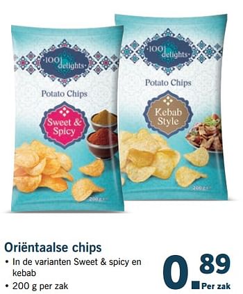 Aanbiedingen Oriëntaalse chips - 1001 Delights - Geldig van 27/08/2017 tot 03/09/2017 bij Lidl