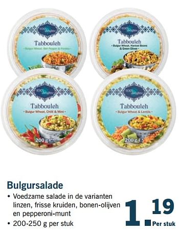 Aanbiedingen Bulgursalade - 1001 Delights - Geldig van 27/08/2017 tot 03/09/2017 bij Lidl