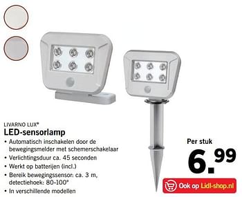 Aanbiedingen Livarno lux led-sensorlamp - livarnolux - Geldig van 27/08/2017 tot 03/09/2017 bij Lidl