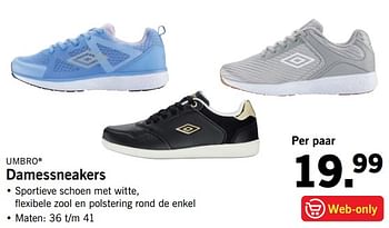 Aanbiedingen Damessneakers - Umbro - Geldig van 27/08/2017 tot 03/09/2017 bij Lidl