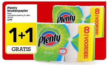 Aanbiedingen Plenty keukenpapier - Plenty - Geldig van 27/08/2017 tot 02/09/2017 bij Em-té