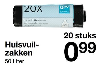 Aanbiedingen Huisvuilzakken - Huismerk - Zeeman  - Geldig van 29/08/2017 tot 29/08/2018 bij Zeeman
