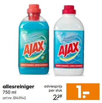 Aanbiedingen Allesreiniger - Ajax - Geldig van 26/08/2017 tot 06/09/2017 bij Blokker