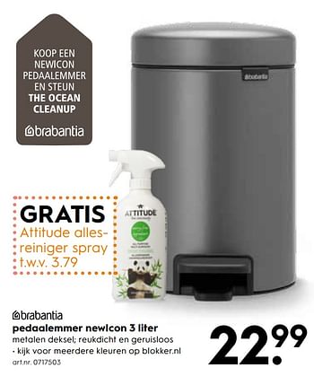 Aanbiedingen Pedaalemmer newicon - Brabantia - Geldig van 26/08/2017 tot 06/09/2017 bij Blokker