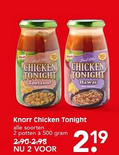 Aanbiedingen Knorr chicken tonight - Knorr - Geldig van 27/08/2017 tot 02/09/2017 bij Em-té