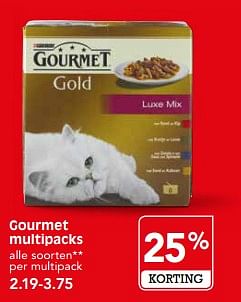 Aanbiedingen Gourmet multipacks - Purina - Geldig van 27/08/2017 tot 02/09/2017 bij Em-té