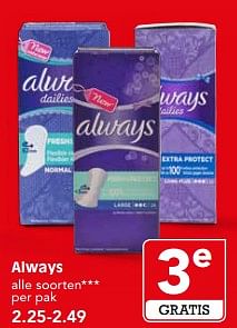 Aanbiedingen Always - Always - Geldig van 27/08/2017 tot 02/09/2017 bij Em-té