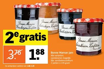 Aanbiedingen Bonne maman jam aardbeienconfiture - Bonne Maman - Geldig van 28/08/2017 tot 03/09/2017 bij Albert Heijn
