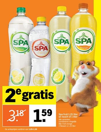 Aanbiedingen Spa fruit orange - Spa - Geldig van 28/08/2017 tot 03/09/2017 bij Albert Heijn