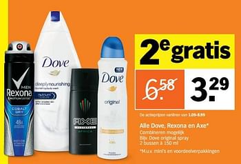 Aanbiedingen Dove original spray - Huismerk - Albert Heijn - Geldig van 28/08/2017 tot 03/09/2017 bij Albert Heijn