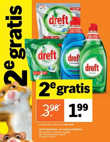 Aanbiedingen Dreft handafwasmiddel original - Dreft - Geldig van 28/08/2017 tot 03/09/2017 bij Albert Heijn