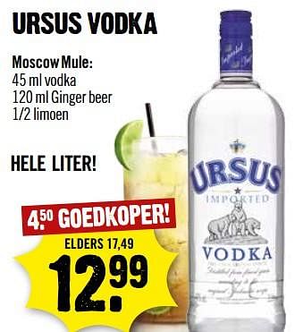 Aanbiedingen Ursus vodka - Ursus - Geldig van 27/08/2017 tot 02/09/2017 bij Dirk III