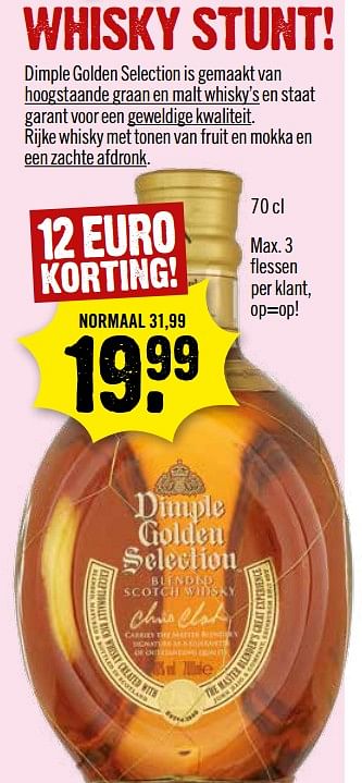 Aanbiedingen Dimple golden selection - Dimple Golden Selection - Geldig van 27/08/2017 tot 02/09/2017 bij Dirk III