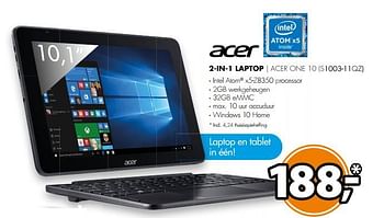 Aanbiedingen Acer 2-in-1 laptop acer one 10 s1003-11qz - Acer - Geldig van 26/08/2017 tot 03/09/2017 bij Expert