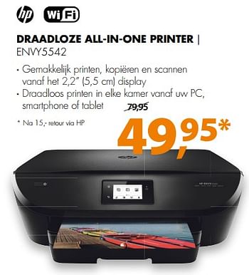 Aanbiedingen Hp draadloze all-in-one printer envy5542 - HP - Geldig van 26/08/2017 tot 03/09/2017 bij Expert