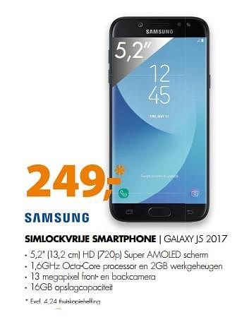 Aanbiedingen Samsung simlockvrije smartphone galaxy j5 2017 - Samsung - Geldig van 26/08/2017 tot 03/09/2017 bij Expert