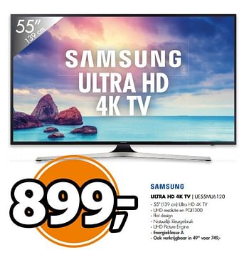 Aanbiedingen Samsung ultra hd 4k tv ue55mu6120 - Samsung - Geldig van 26/08/2017 tot 03/09/2017 bij Expert