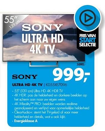 Aanbiedingen Sony ultra hd 4k tv kd55xe7096 - Sony - Geldig van 26/08/2017 tot 03/09/2017 bij Expert