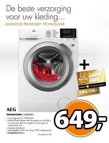 Aanbiedingen Aeg wasmachine l6fbberlin - AEG - Geldig van 26/08/2017 tot 03/09/2017 bij Expert