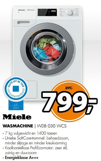 Aanbiedingen Miele wasmachine wdb 030 wcs - Miele - Geldig van 26/08/2017 tot 03/09/2017 bij Expert