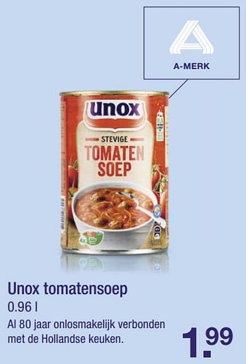 Aanbiedingen Unox tomatensoep - Unox - Geldig van 28/08/2017 tot 03/09/2017 bij Aldi