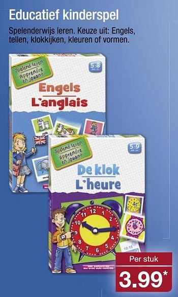 Aanbiedingen Educatief kinderspel - Huismerk - Aldi - Geldig van 28/08/2017 tot 03/09/2017 bij Aldi