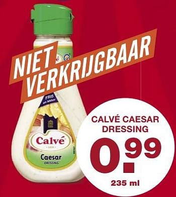 Aanbiedingen Calvé caesar dressing - Calve - Geldig van 28/08/2017 tot 03/09/2017 bij Aldi