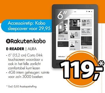 Aanbiedingen Rakutenkobo e-reader aura - Kobo - Geldig van 26/08/2017 tot 03/09/2017 bij Expert