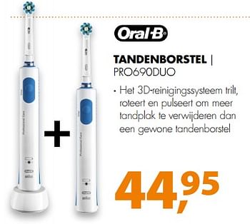 Aanbiedingen Tandenborstel pro690duo - Oral-B - Geldig van 26/08/2017 tot 03/09/2017 bij Expert