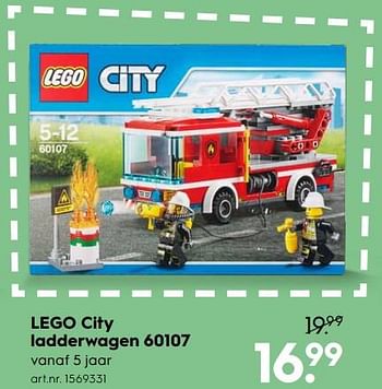 Aanbiedingen Lego city ladderwagen 60107 - Lego - Geldig van 26/08/2017 tot 06/09/2017 bij Blokker