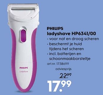 Aanbiedingen Philips ladyshave hp6341-00 - Philips - Geldig van 26/08/2017 tot 06/09/2017 bij Blokker