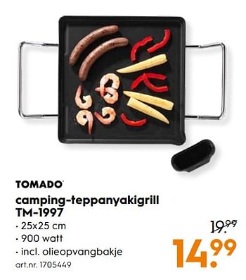Aanbiedingen Tomado camping-teppanyakigrill tm-1997 - Tomado - Geldig van 26/08/2017 tot 06/09/2017 bij Blokker