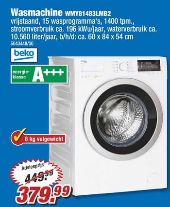 Aanbiedingen Beko wasmachine wmy81483lmb2 - Beko - Geldig van 28/08/2017 tot 03/09/2017 bij Poco