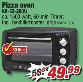 Aanbiedingen Pizza oven kr-32-26(a) - Huismerk - Poco - Geldig van 28/08/2017 tot 03/09/2017 bij Poco