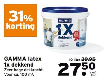 Aanbiedingen Gamma latex 1x dekkend - Huismerk - Gamma - Geldig van 28/08/2017 tot 03/09/2017 bij Gamma