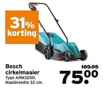 Aanbiedingen Bosch cirkelmaaier arm3200 - Bosch - Geldig van 28/08/2017 tot 03/09/2017 bij Gamma