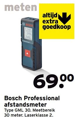 Aanbiedingen Bosch professional afstandsmeter gml 30 - Bosch - Geldig van 28/08/2017 tot 03/09/2017 bij Gamma