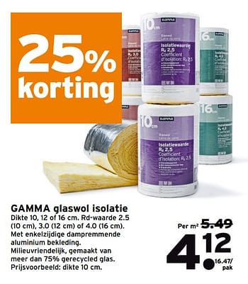 Aanbiedingen Gamma glaswol isolatie - Huismerk - Gamma - Geldig van 28/08/2017 tot 03/09/2017 bij Gamma