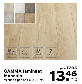 Aanbiedingen Gamma laminaat mondain - Huismerk - Gamma - Geldig van 28/08/2017 tot 03/09/2017 bij Gamma